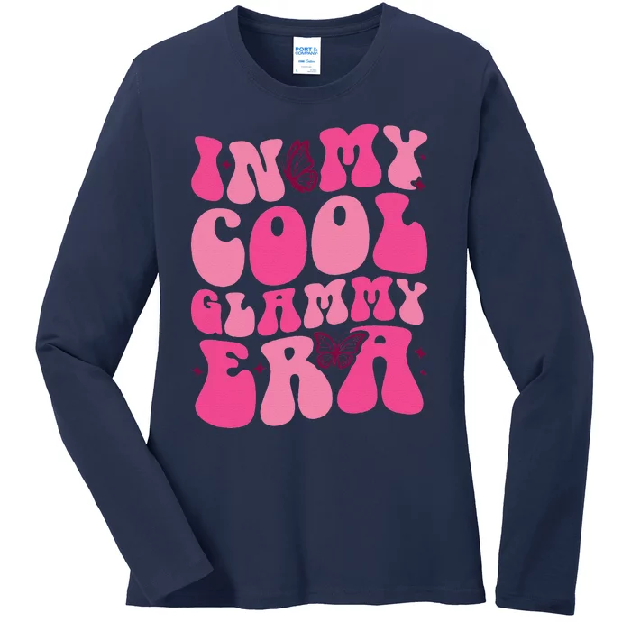 Groovy In My Cool Glammy Era Grandma Funny Retro Gifts Ladies Long Sleeve Shirt