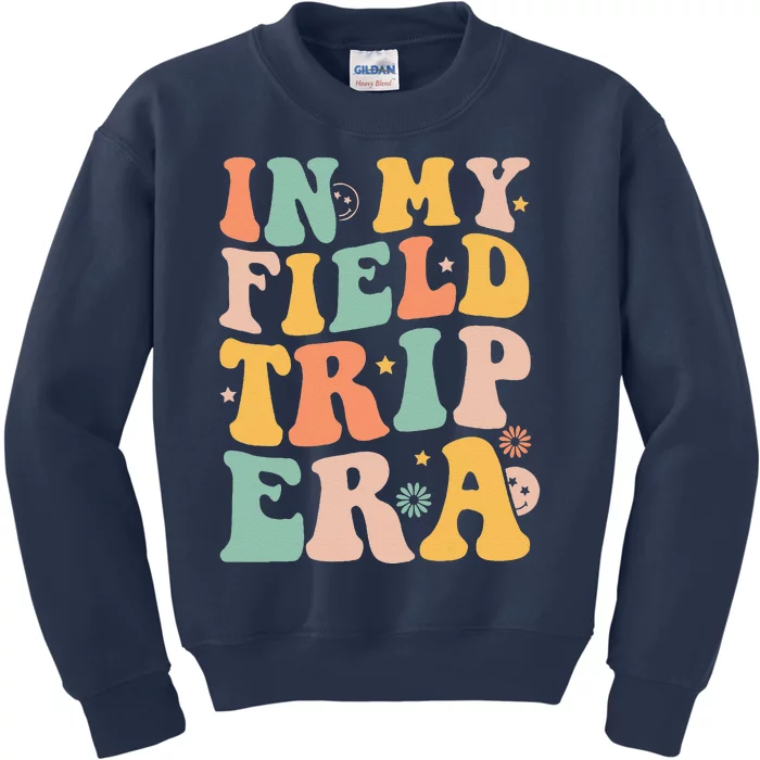 Groovy In My Field Trip Era Teachers Field Day 2024 Kids Sweatshirt