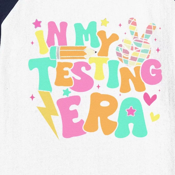 Groovy In My Testing Era Testing Day Teacher Test Day Baseball Sleeve Shirt