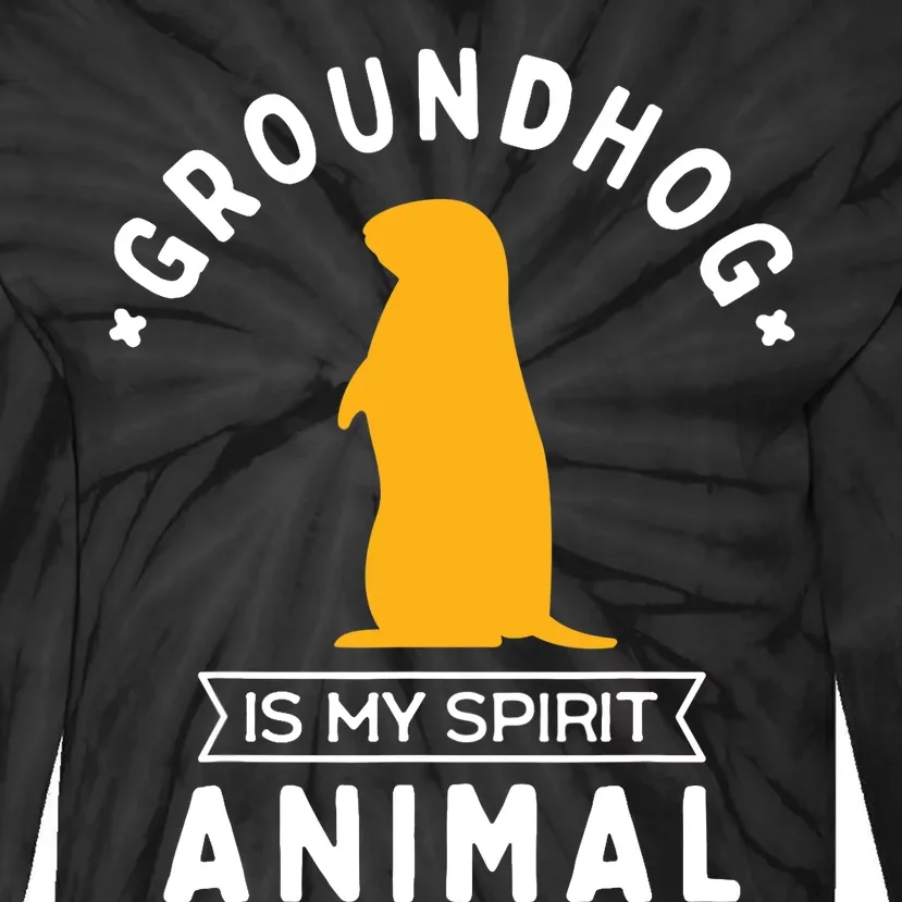 Groundhog Is My Spirit Animal Funny Woodchuck Tie-Dye Long Sleeve Shirt