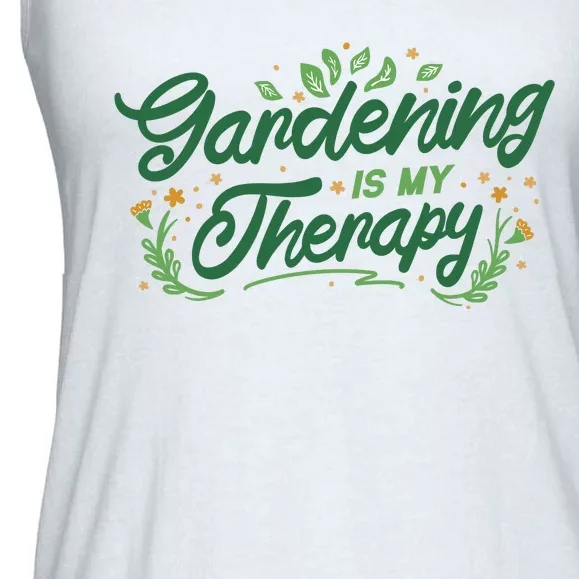 Gardening Is My Therapy Ladies Essential Flowy Tank