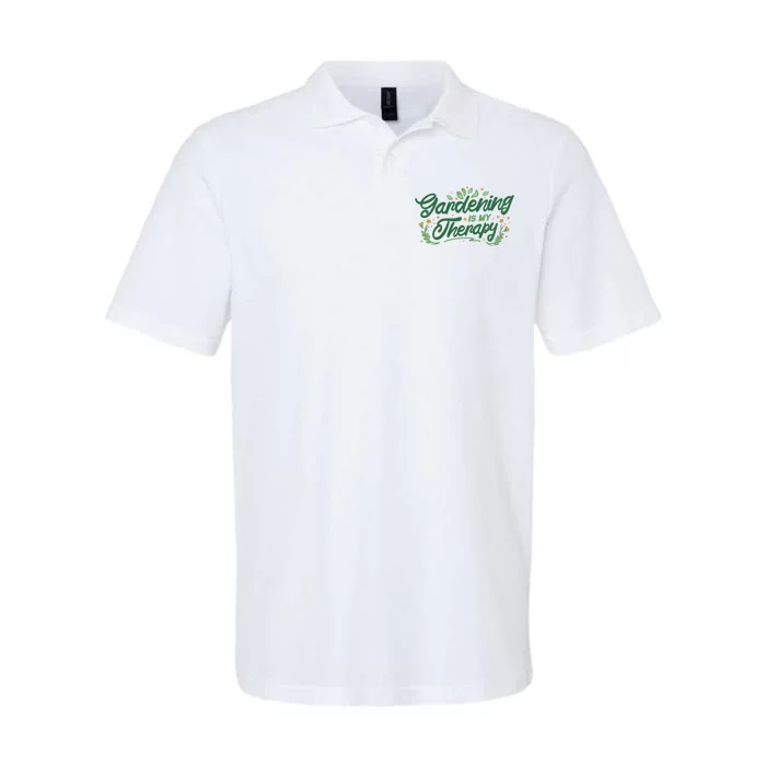 Gardening Is My Therapy Softstyle Adult Sport Polo