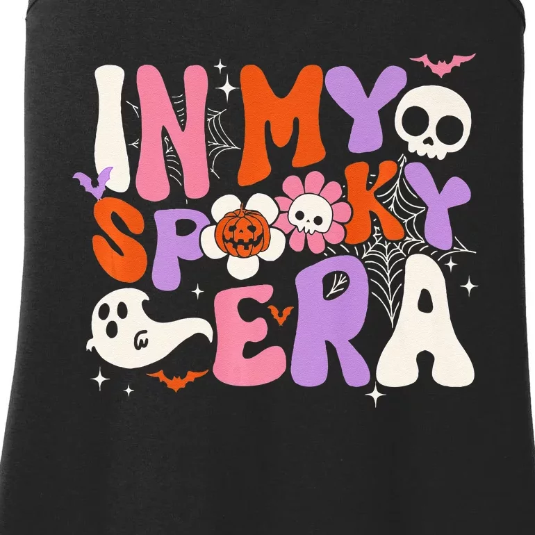 Groovy In My Spooky Era Retro Halloween Ghost Scary Horror Ladies Essential Tank