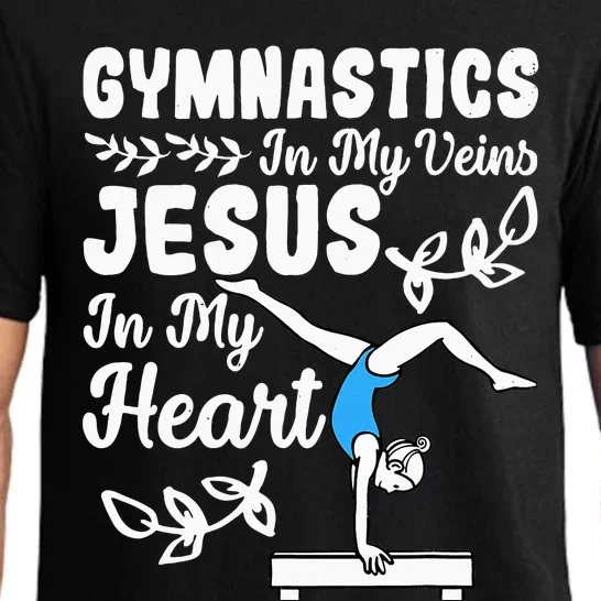 Gymnastics In My Veins Jesus In My Heart Funny Gymnast Pajama Set