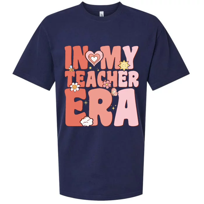 Groovy In My Teacher Era First Day Of School Back To School Sueded Cloud Jersey T-Shirt