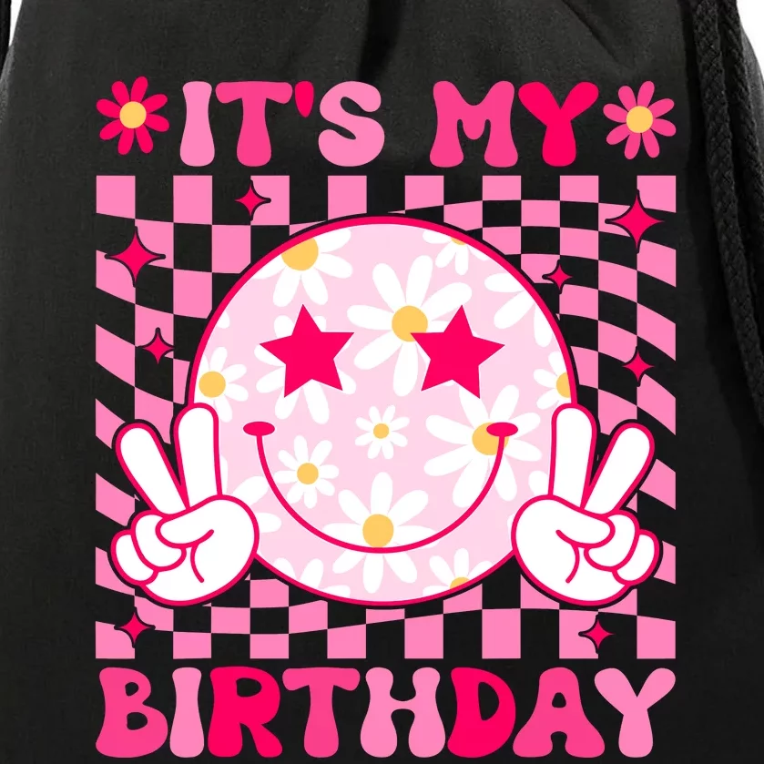 Groovy Its My Birthday Teens Girls Kids Bday Flower Drawstring Bag