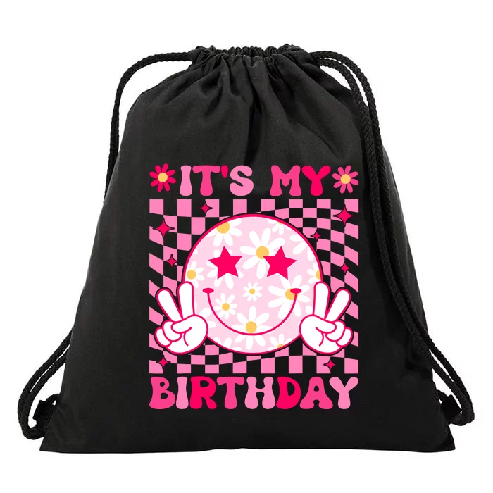 Groovy Its My Birthday Teens Girls Kids Bday Flower Drawstring Bag