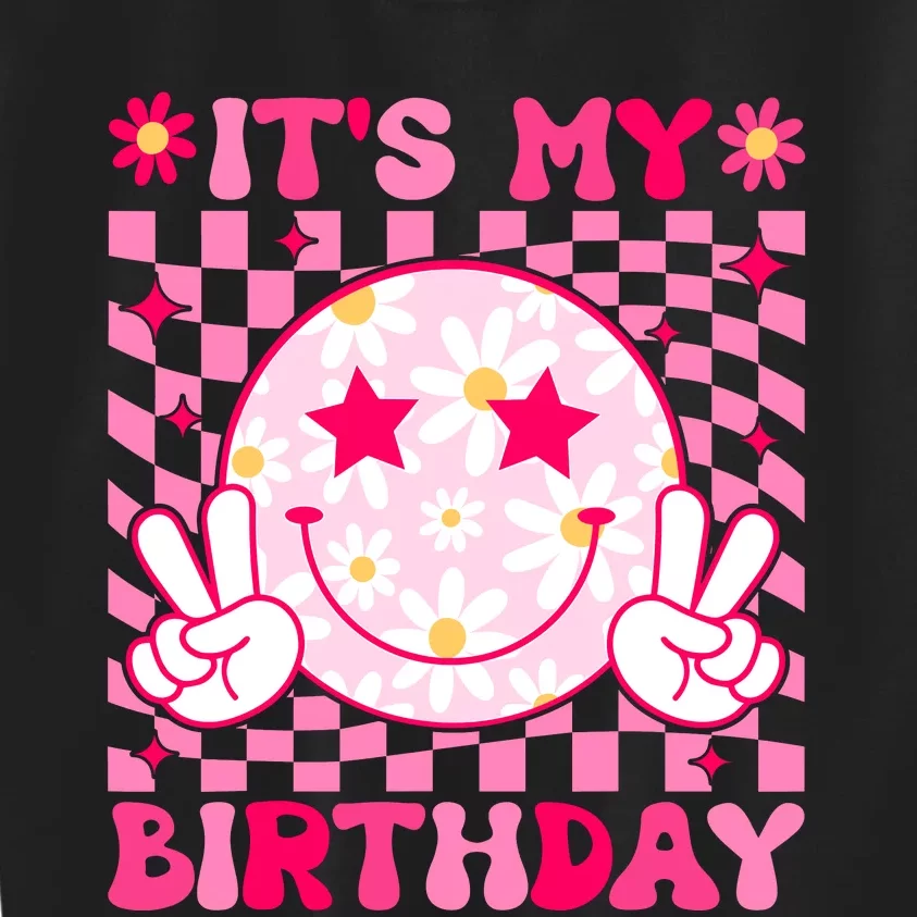 Groovy Its My Birthday Teens Girls Kids Bday Flower Kids Sweatshirt