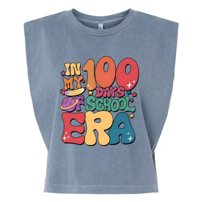 Groovy In My 100 Days Of School Era Garment-Dyed Women's Muscle Tee