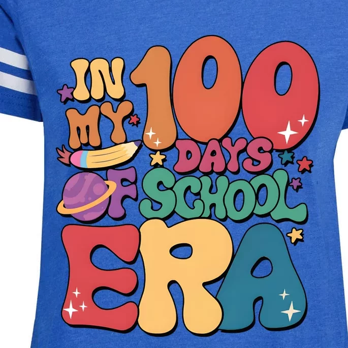 Groovy In My 100 Days Of School Era Enza Ladies Jersey Football T-Shirt