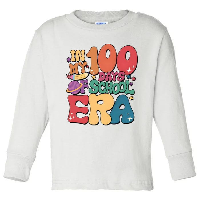 Groovy In My 100 Days Of School Era Toddler Long Sleeve Shirt