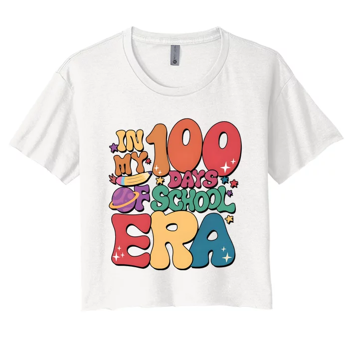 Groovy In My 100 Days Of School Era Women's Crop Top Tee