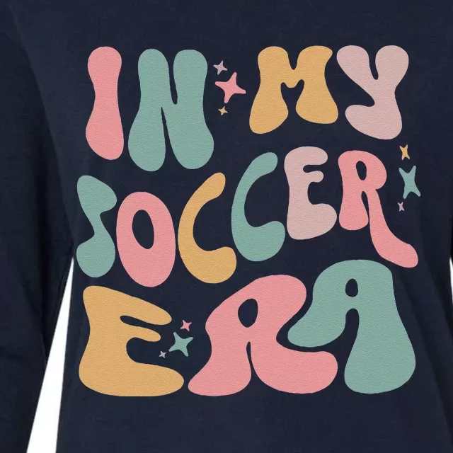 Groovy In My Soccer Era Cute Womens Cotton Relaxed Long Sleeve T-Shirt