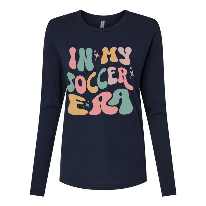 Groovy In My Soccer Era Cute Womens Cotton Relaxed Long Sleeve T-Shirt