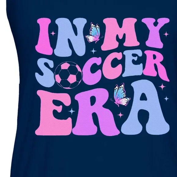 Groovy In My Soccer Era Soccer Player Cute Ladies Essential Flowy Tank