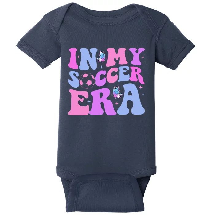 Groovy In My Soccer Era Soccer Player Cute Baby Bodysuit