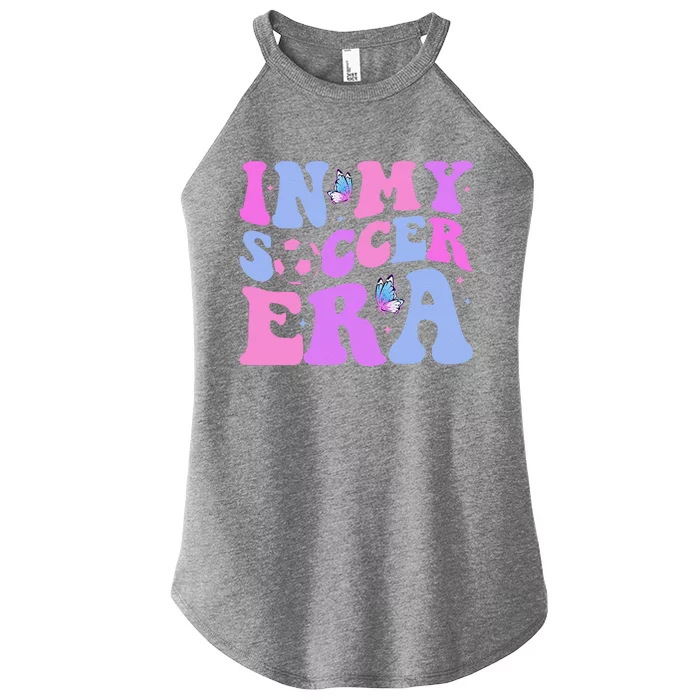 Groovy In My Soccer Era Soccer Player Cute Women’s Perfect Tri Rocker Tank