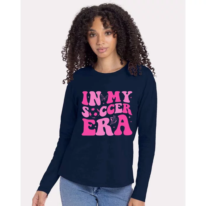 Groovy In My Soccer Era Soccer Player Womens Cotton Relaxed Long Sleeve T-Shirt