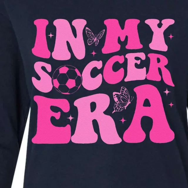 Groovy In My Soccer Era Soccer Player Womens Cotton Relaxed Long Sleeve T-Shirt