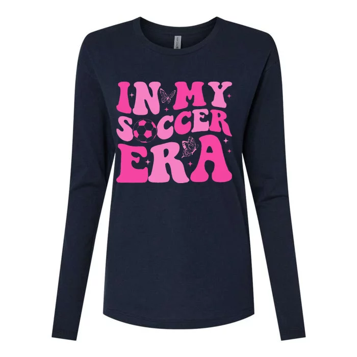 Groovy In My Soccer Era Soccer Player Womens Cotton Relaxed Long Sleeve T-Shirt