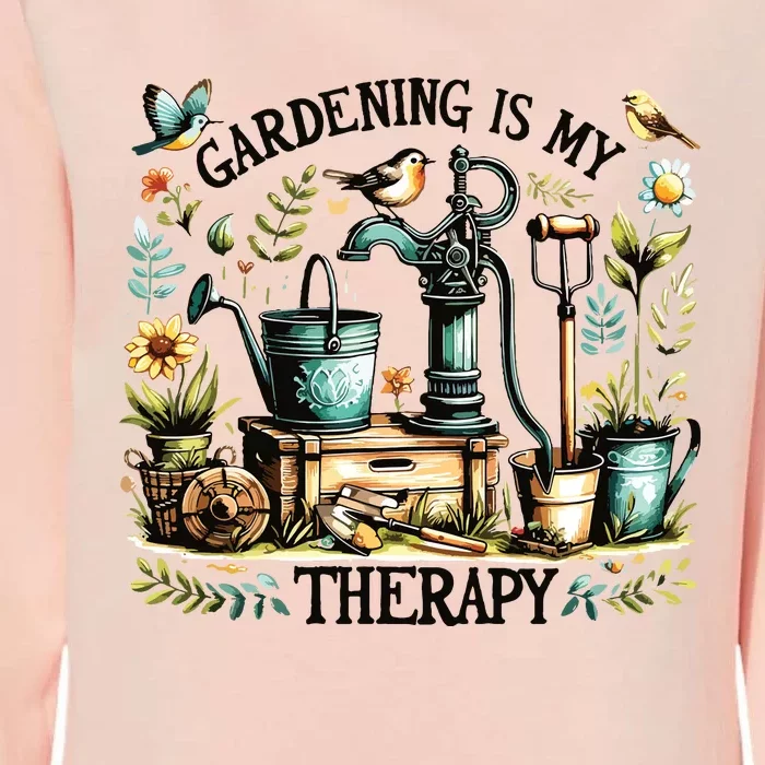 Gardening Is My Therapy Womens California Wash Sweatshirt