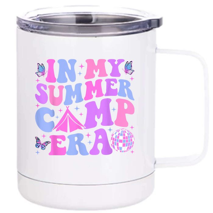 Groovy In My Summer Camp Era Camping Disco Gift Front & Back 12oz Stainless Steel Tumbler Cup