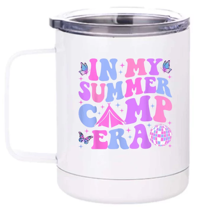 Groovy In My Summer Camp Era Camping Disco Gift Front & Back 12oz Stainless Steel Tumbler Cup