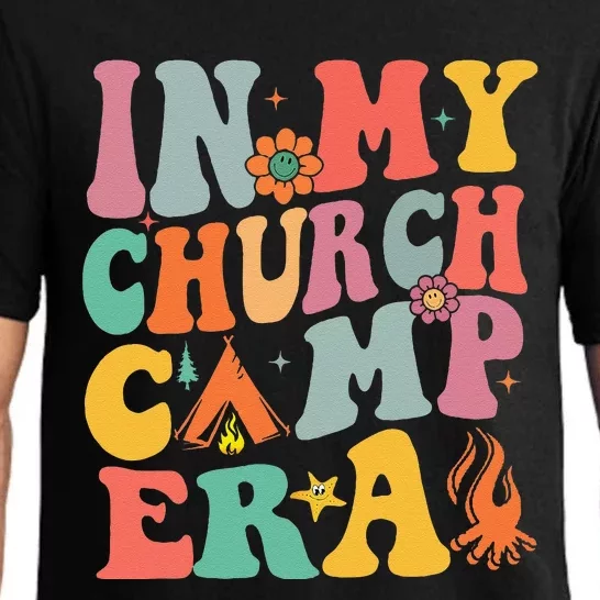 Groovy In My Church Camp Era Summer Camp Camping Funny Pajama Set