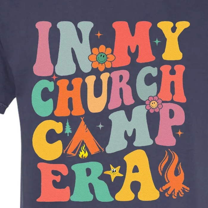 Groovy In My Church Camp Era Summer Camp Camping Funny Garment-Dyed Heavyweight T-Shirt