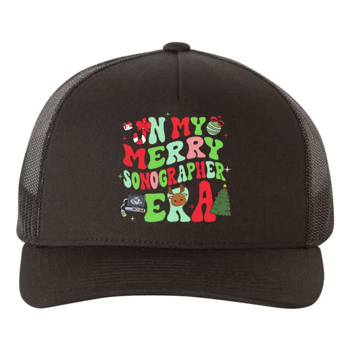 Groovy In My Merry Sonographer Era Christmas Yupoong Adult 5-Panel Trucker Hat