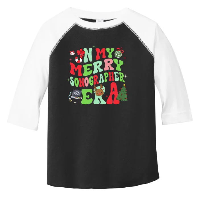 Groovy In My Merry Sonographer Era Christmas Toddler Fine Jersey T-Shirt