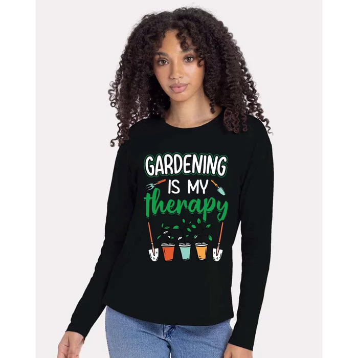 Gardening Is My Therapy Plant Lover Gift Gardeners Tank Top Womens Cotton Relaxed Long Sleeve T-Shirt