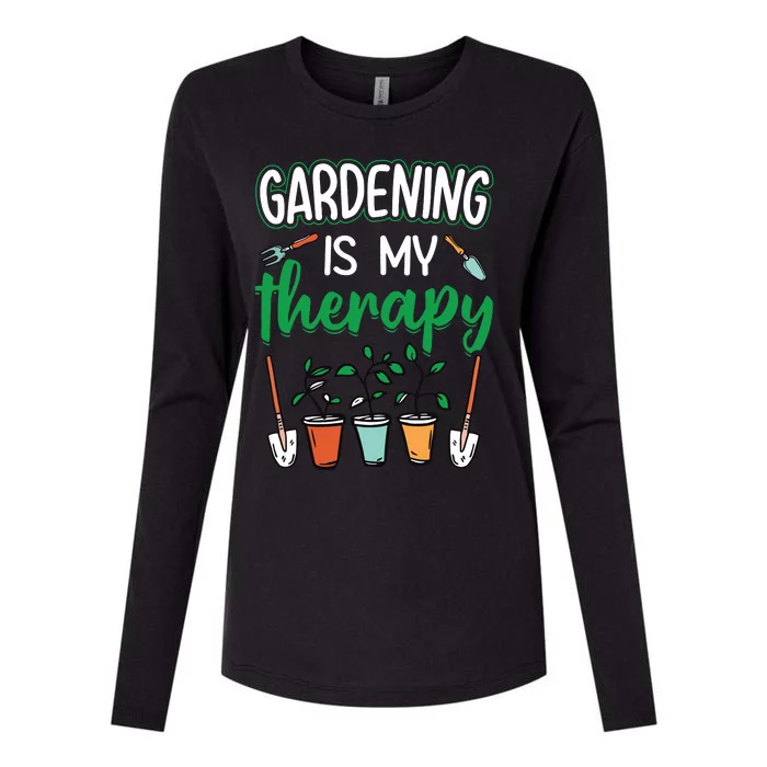 Gardening Is My Therapy Plant Lover Gift Gardeners Tank Top Womens Cotton Relaxed Long Sleeve T-Shirt