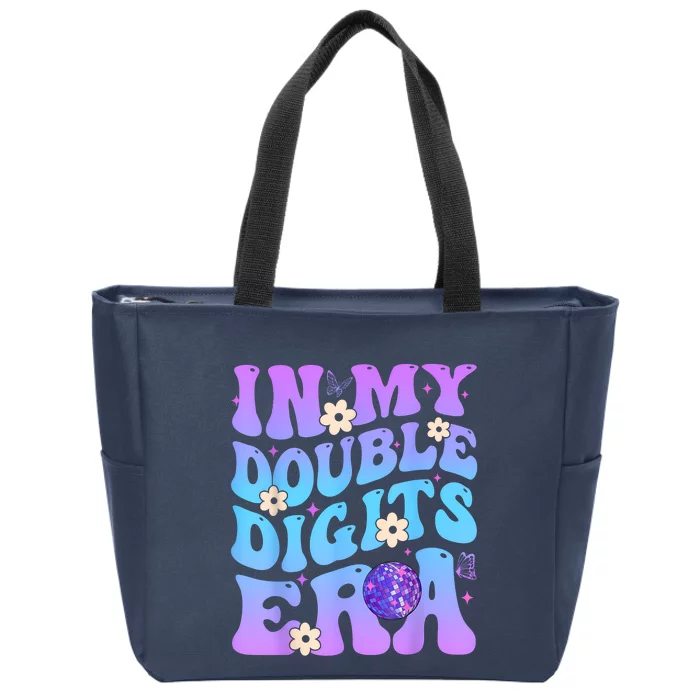 Girl In My Double Digits Era Retro Zip Tote Bag