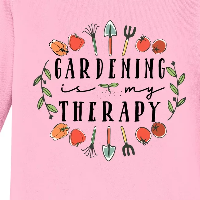 Gardening Is My Therapy Garden Lover Baby Long Sleeve Bodysuit