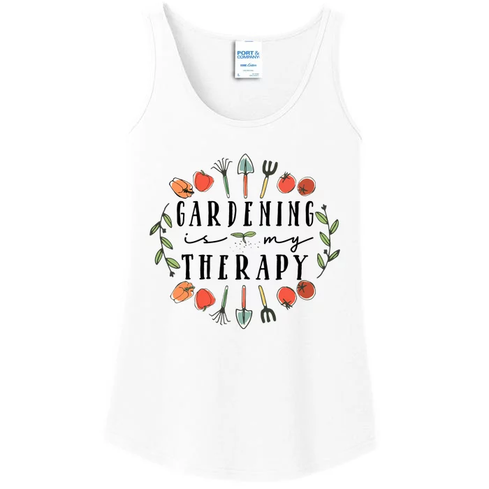 Gardening Is My Therapy Garden Lover Ladies Essential Tank