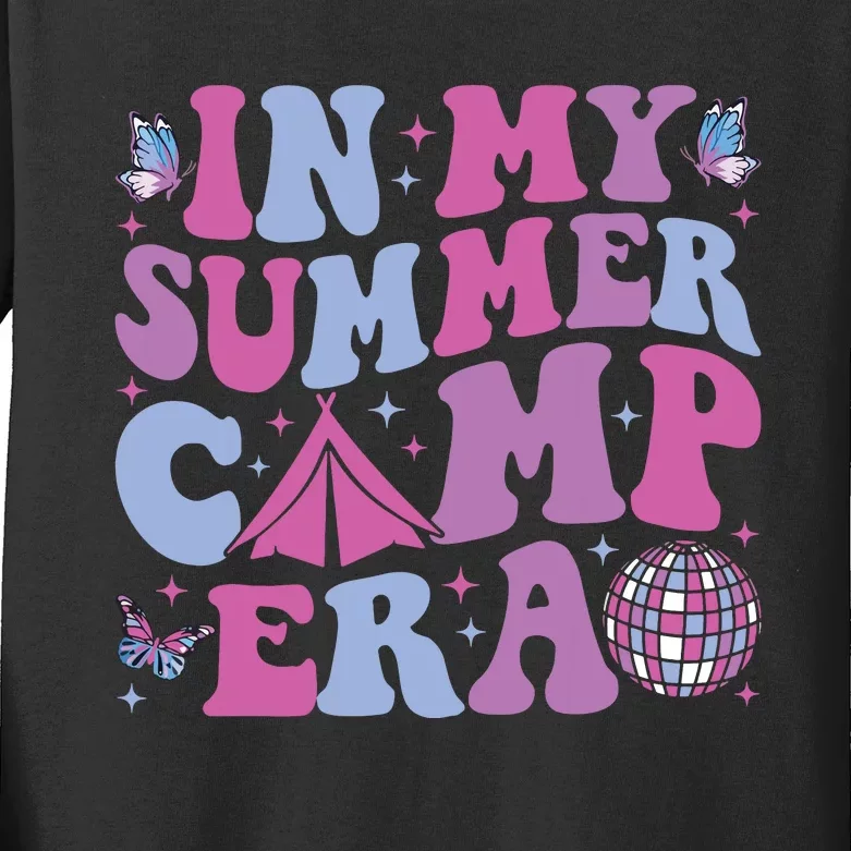 Groovy In My Summer Camp Era Camping Kids Long Sleeve Shirt