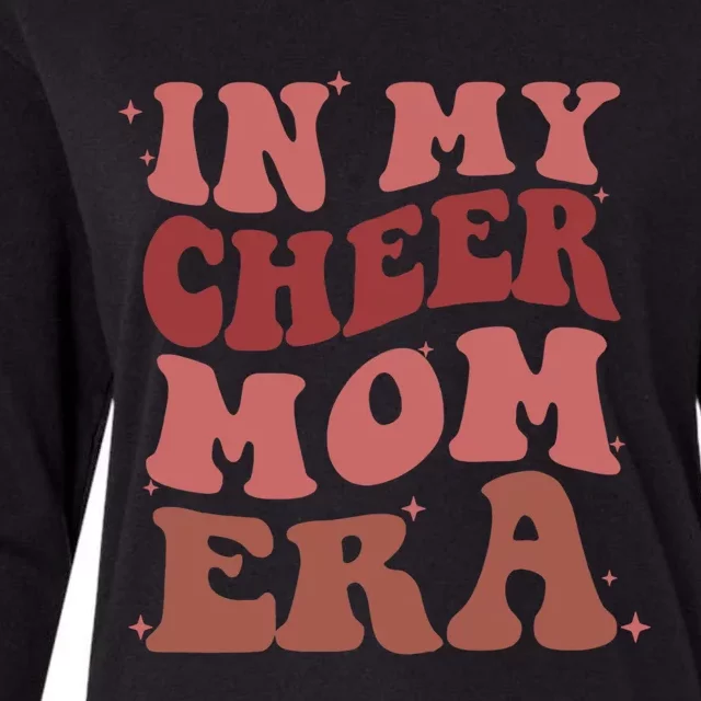 Groovy In My Cheer Mom Era Trendy Cheerleading Football Mom Gift Womens Cotton Relaxed Long Sleeve T-Shirt