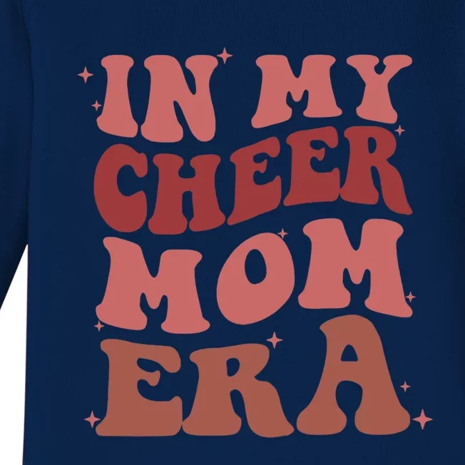 Groovy In My Cheer Mom Era Trendy Cheerleading Football Mom Gift Baby Long Sleeve Bodysuit