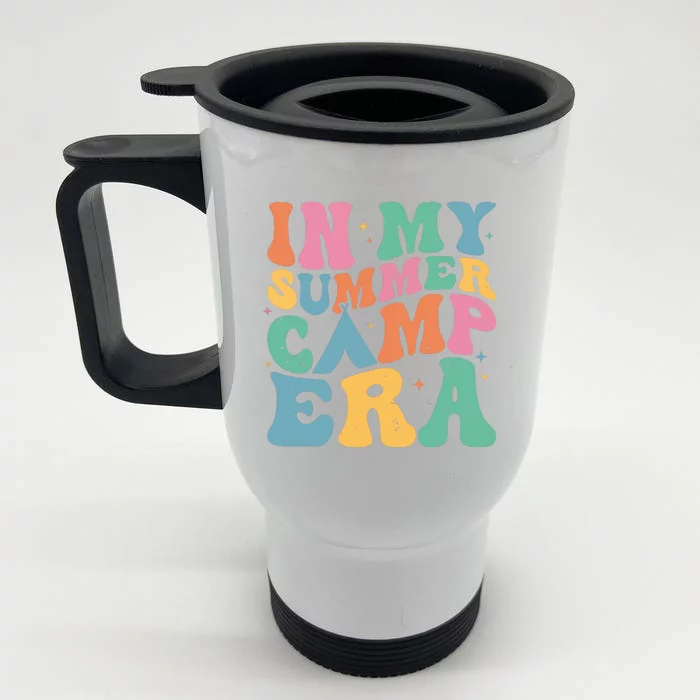 Groovy In My Summer Camp Era Retro Summer Camper Women Front & Back Stainless Steel Travel Mug