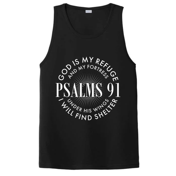 God Is My Refuge And My Fortress Psalms 91 Performance Tank