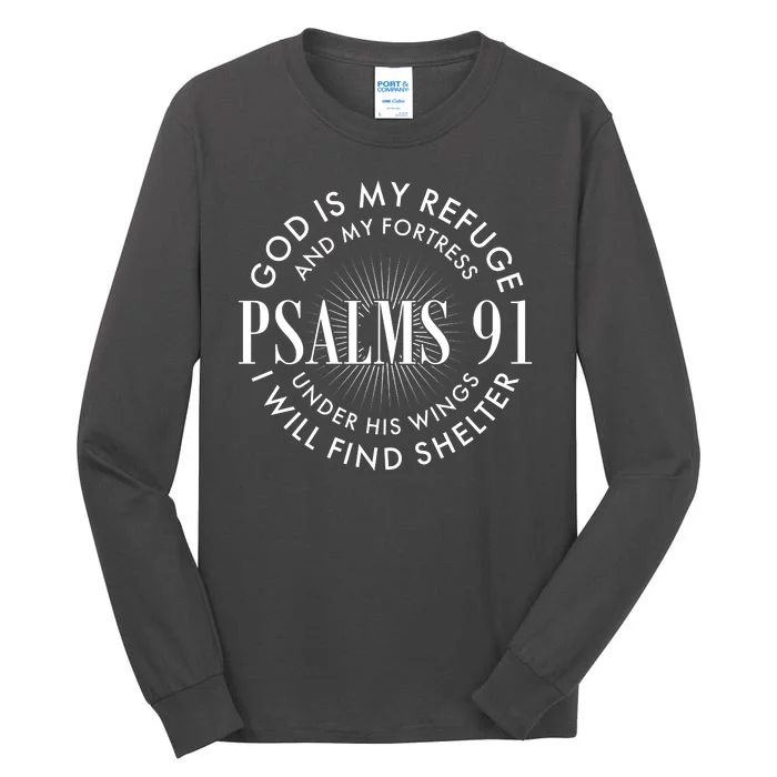 God Is My Refuge And My Fortress Psalms 91 Tall Long Sleeve T-Shirt