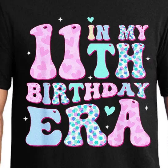 Groovy In My 11th Birthday Era Eleven 11 Years Old Birthday Pajama Set