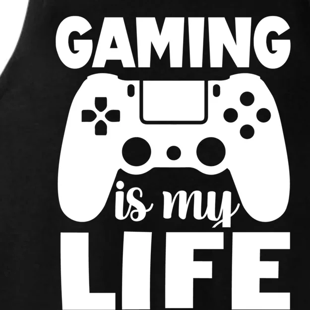 Gaming Is My Life Gamer PlayerS Motto Gift Ladies Tri-Blend Wicking Tank