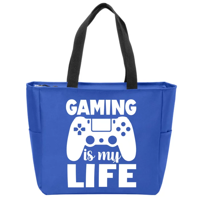 Gaming Is My Life Gamer PlayerS Motto Gift Zip Tote Bag