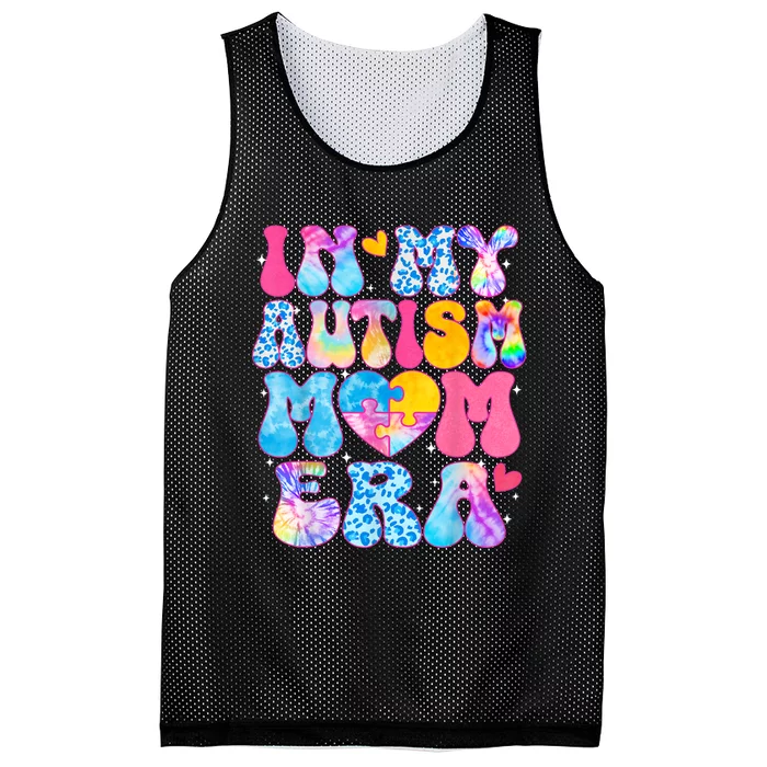 Groovy In My Autism Mom Era Autism Awareness Day Mesh Reversible Basketball Jersey Tank