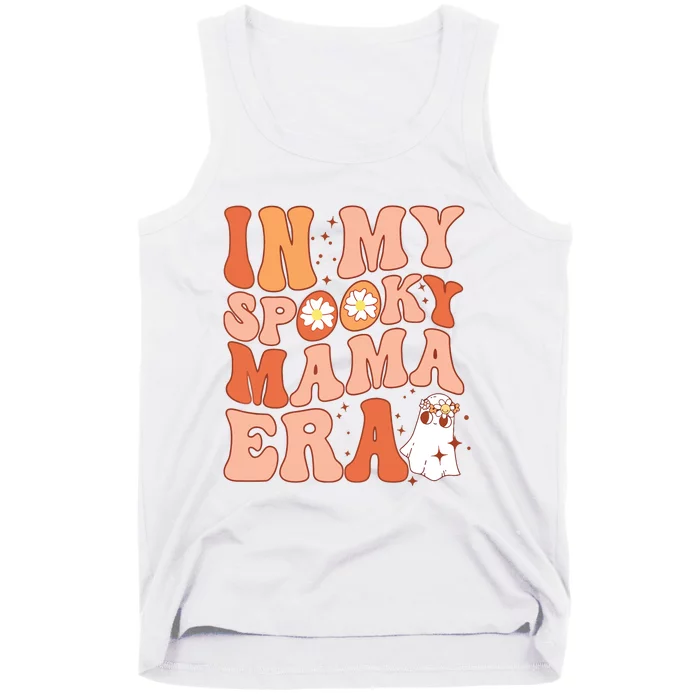 Groovy In My Spooky Mama Era Ghost Hippie Halloween Tank Top