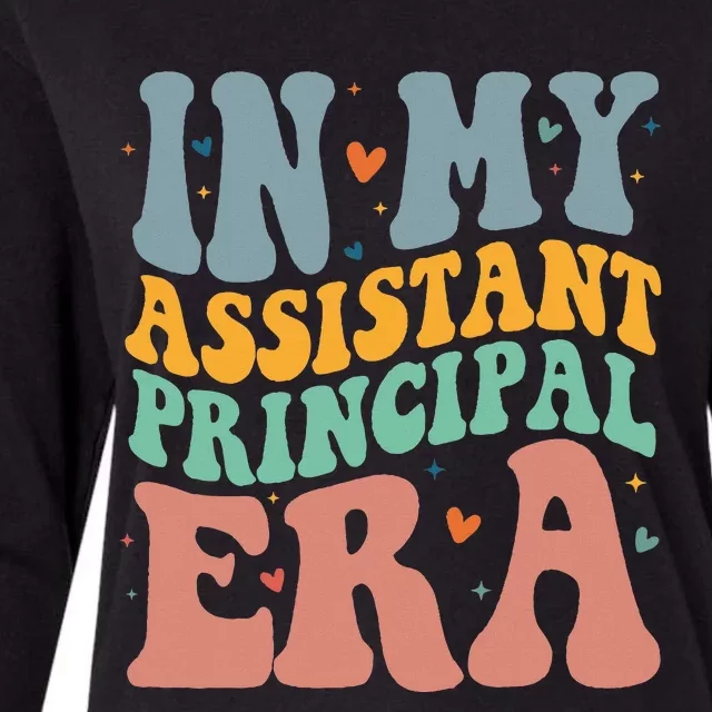 Groovy In My Assistant Principal Era Job Title School Worker Womens Cotton Relaxed Long Sleeve T-Shirt