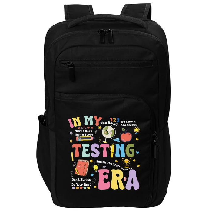 Groovy In My Testing Era Teacher Testing Day Motivational Impact Tech Backpack