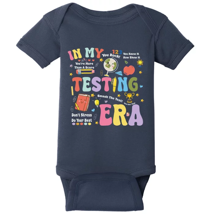 Groovy In My Testing Era Teacher Testing Day Motivational Baby Bodysuit